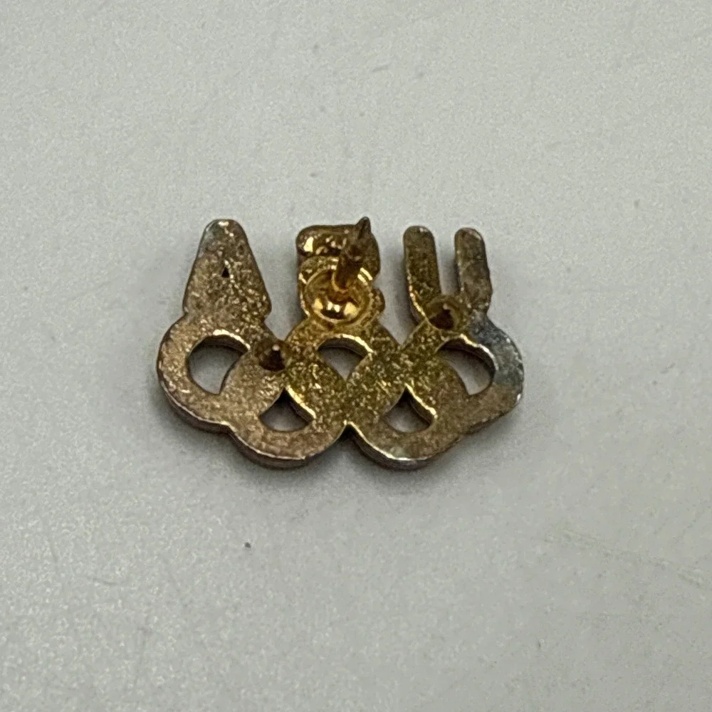 Vintage USA Olympic Rings Lapel Pin Gold Tone Team USA Sports Memorabilia